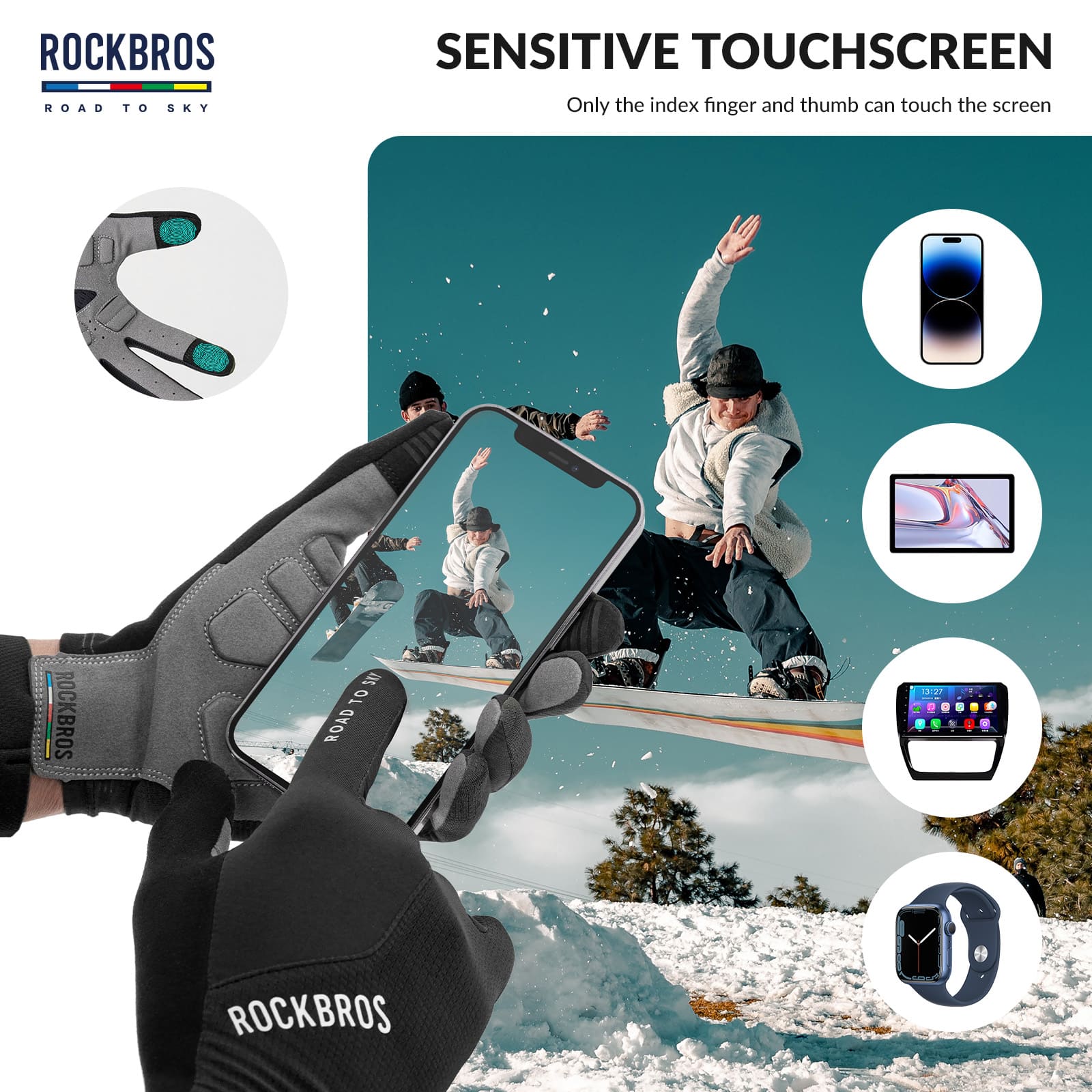 ROAD TO SKY Breathable Anti-Slip Full Finger Cycling Gloves-15