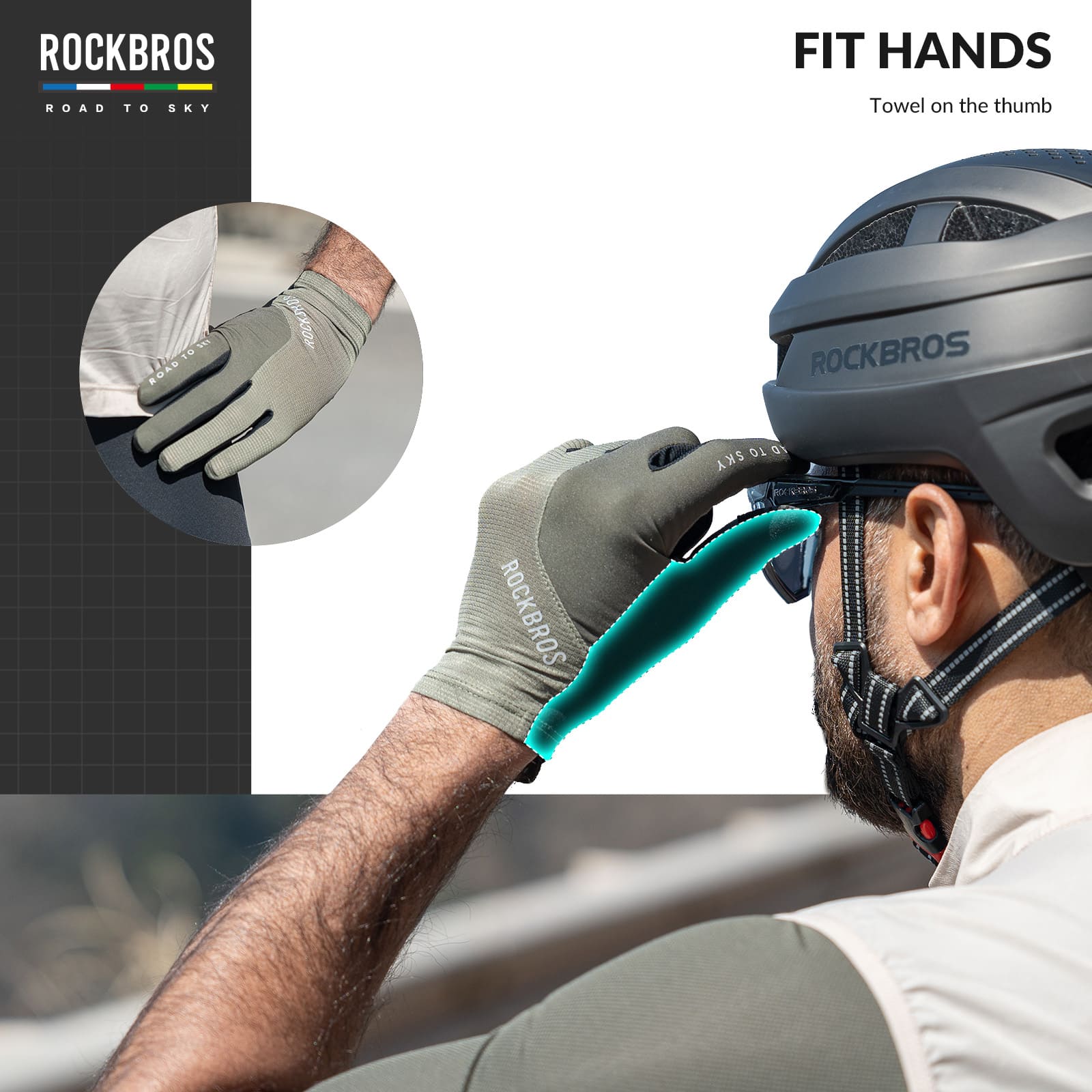 ROAD TO SKY Breathable Anti-Slip Full Finger Cycling Gloves-20