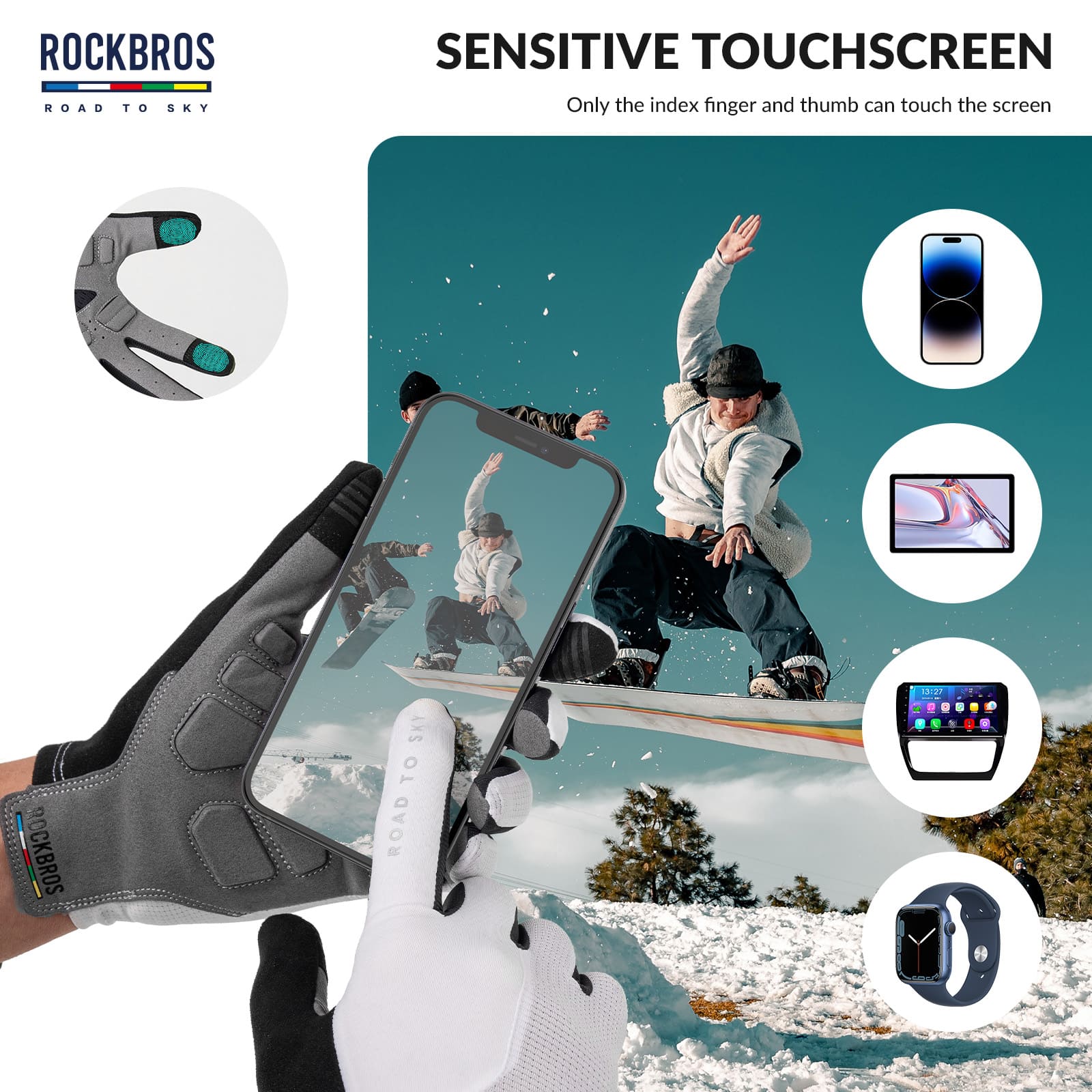 ROAD TO SKY Breathable Anti-Slip Full Finger Cycling Gloves-14