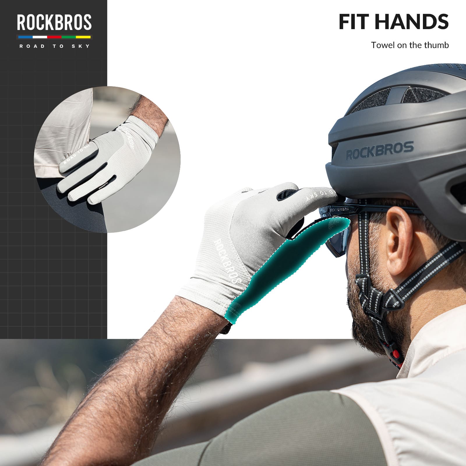 ROAD TO SKY Breathable Anti-Slip Full Finger Cycling Gloves-18