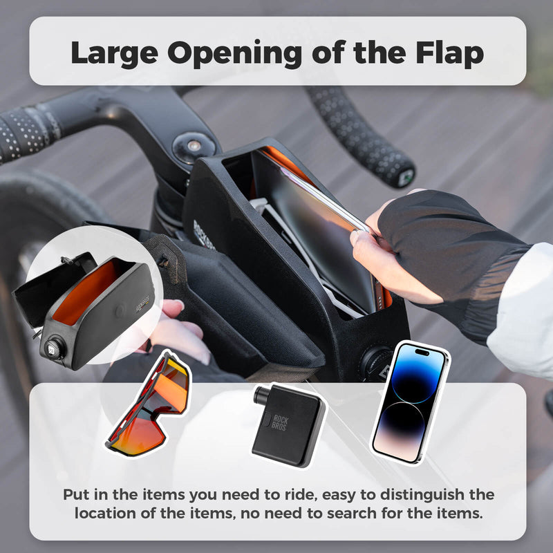 Road To Sky 100% Waterproof Magnetic Top Tube Bike Frame Bag – 0.6L/0.9L-6