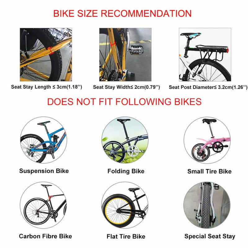 Seatpost Mounted Bike Rear Rack with Bolt-On Mount-7