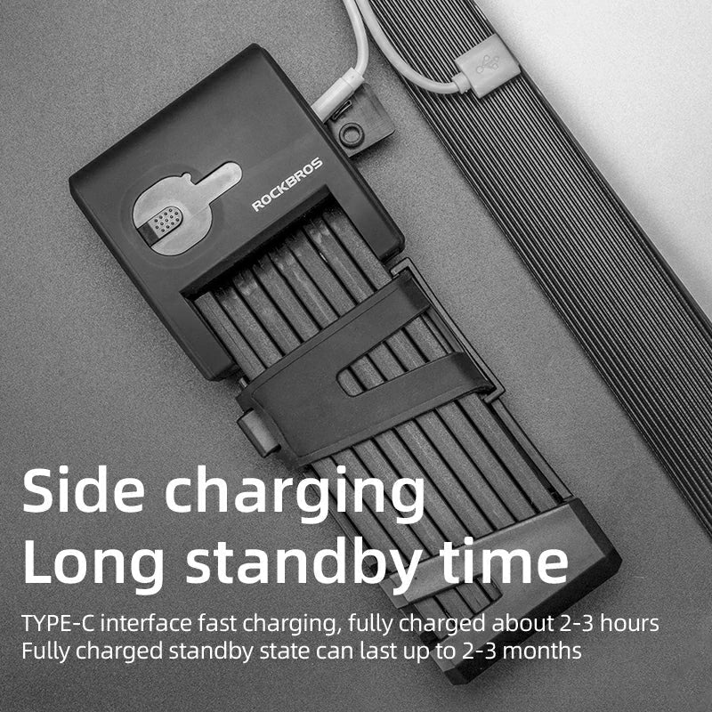 Foldable Smart Bike Lock with Fingerprint Unlock-11