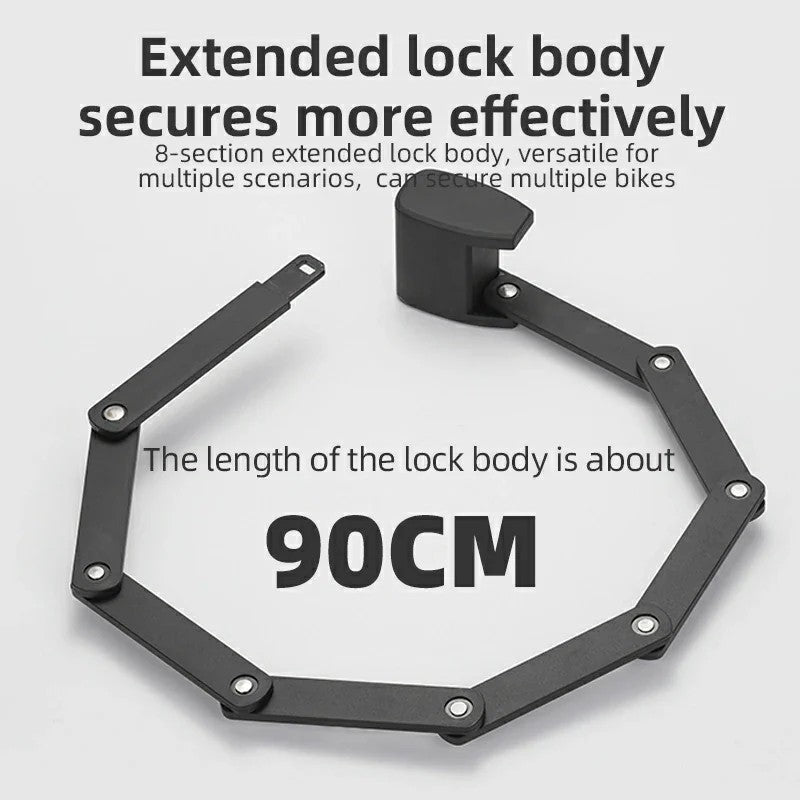 Foldable Smart Bike Lock with Fingerprint Unlock-4