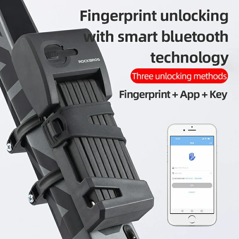 Foldable Smart Bike Lock with Fingerprint Unlock-8