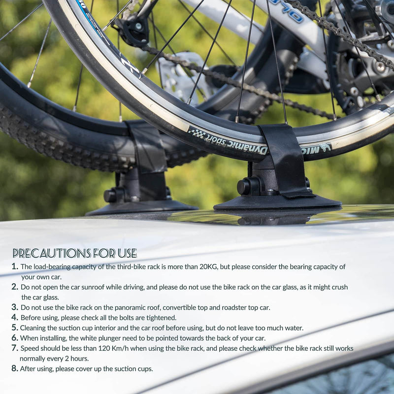Suction Cup Bike Rack for Car Roof Quick Release Roof Mounted Carrier-17