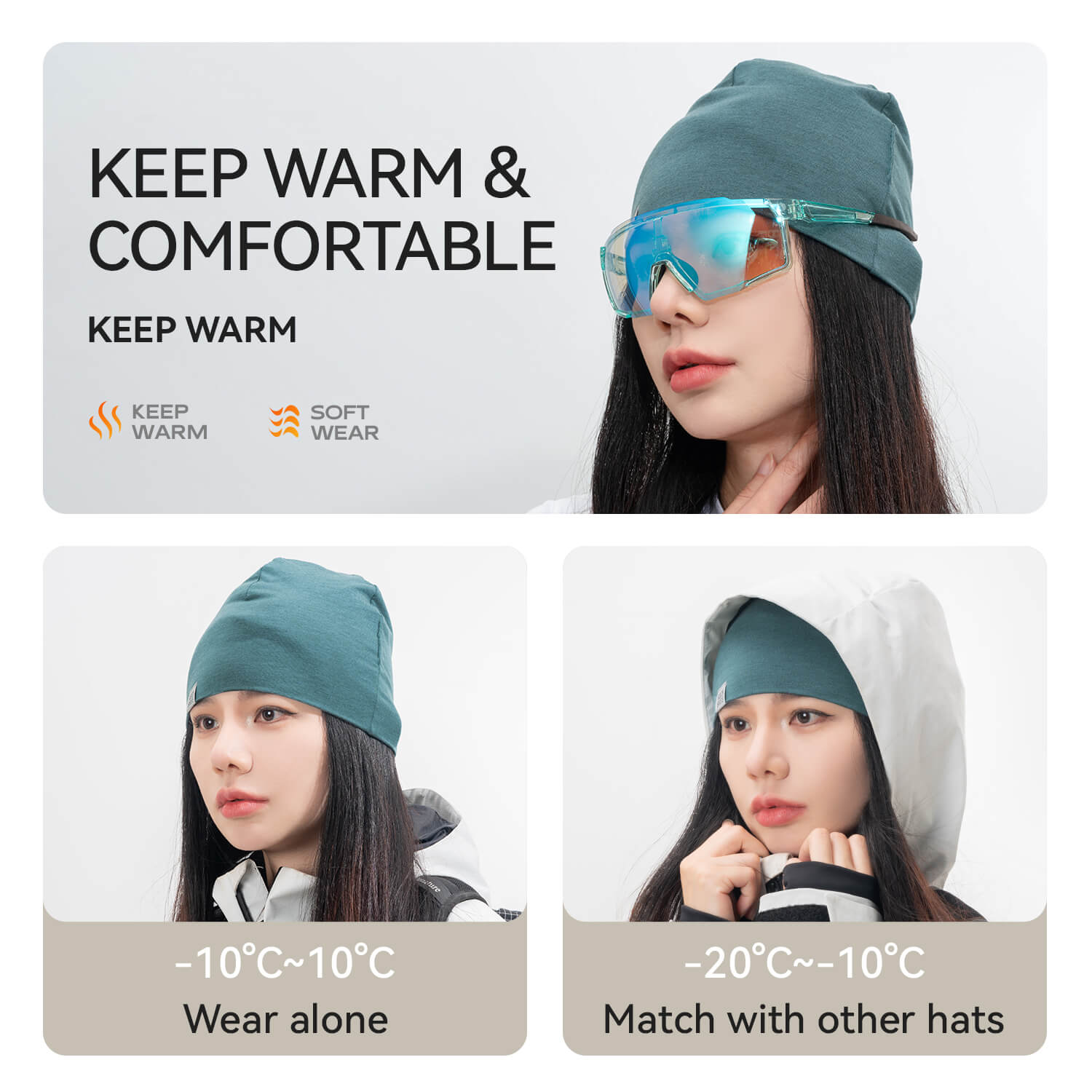 Tencel Merino Wool Thermal Skull Cap-11