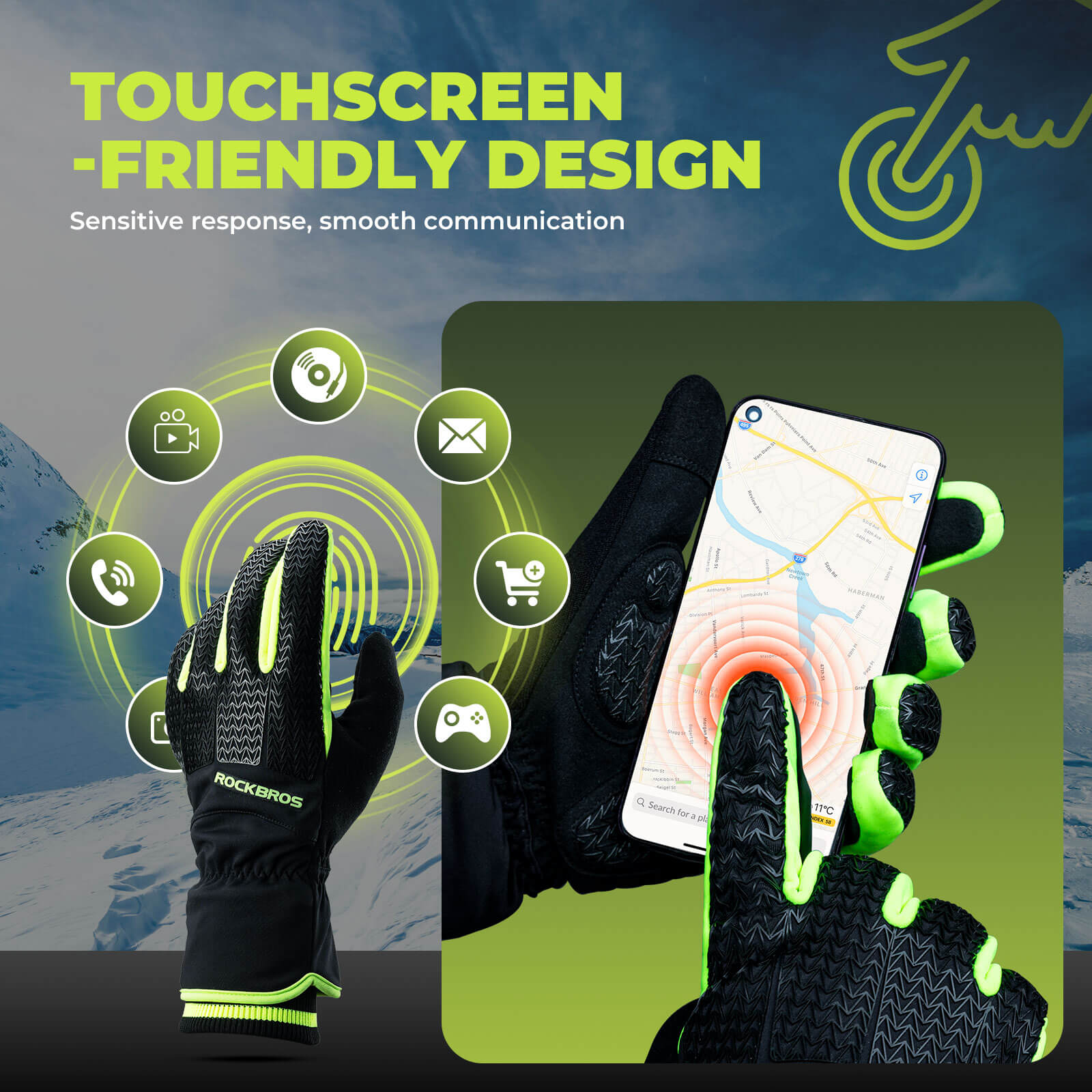 Thermal Full Finger Cycling Gloves-3