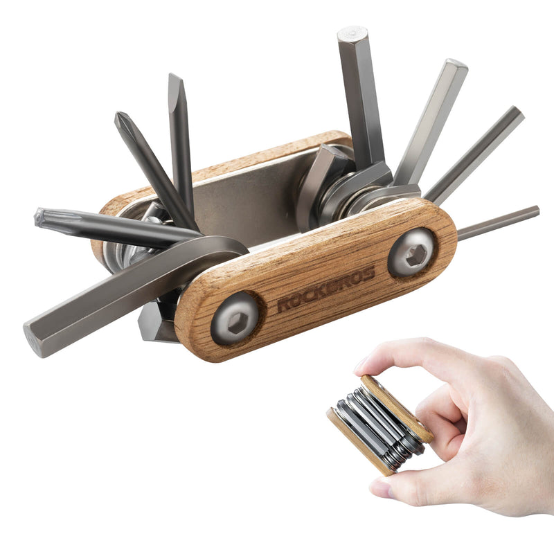Titanium Bike Multi Tool with Wooden Handle-2