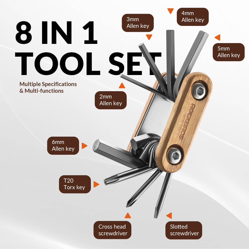 Titanium Bike Multi Tool with Wooden Handle-4