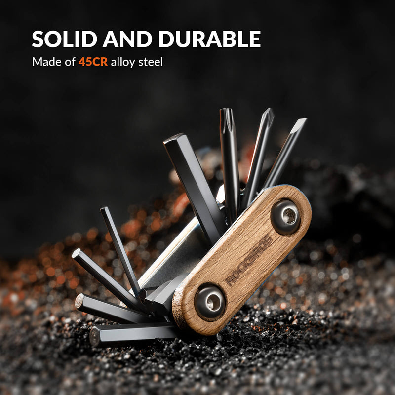 Titanium Bike Multi Tool with Wooden Handle-6