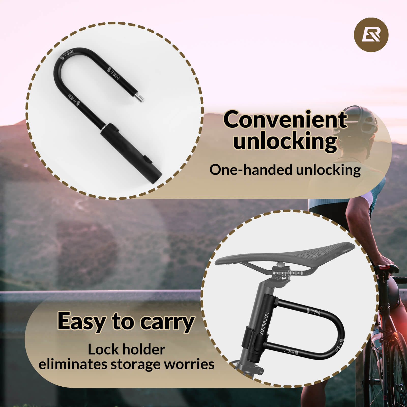 U-Lock Bike Lock for Secure Bicycle Protection-4
