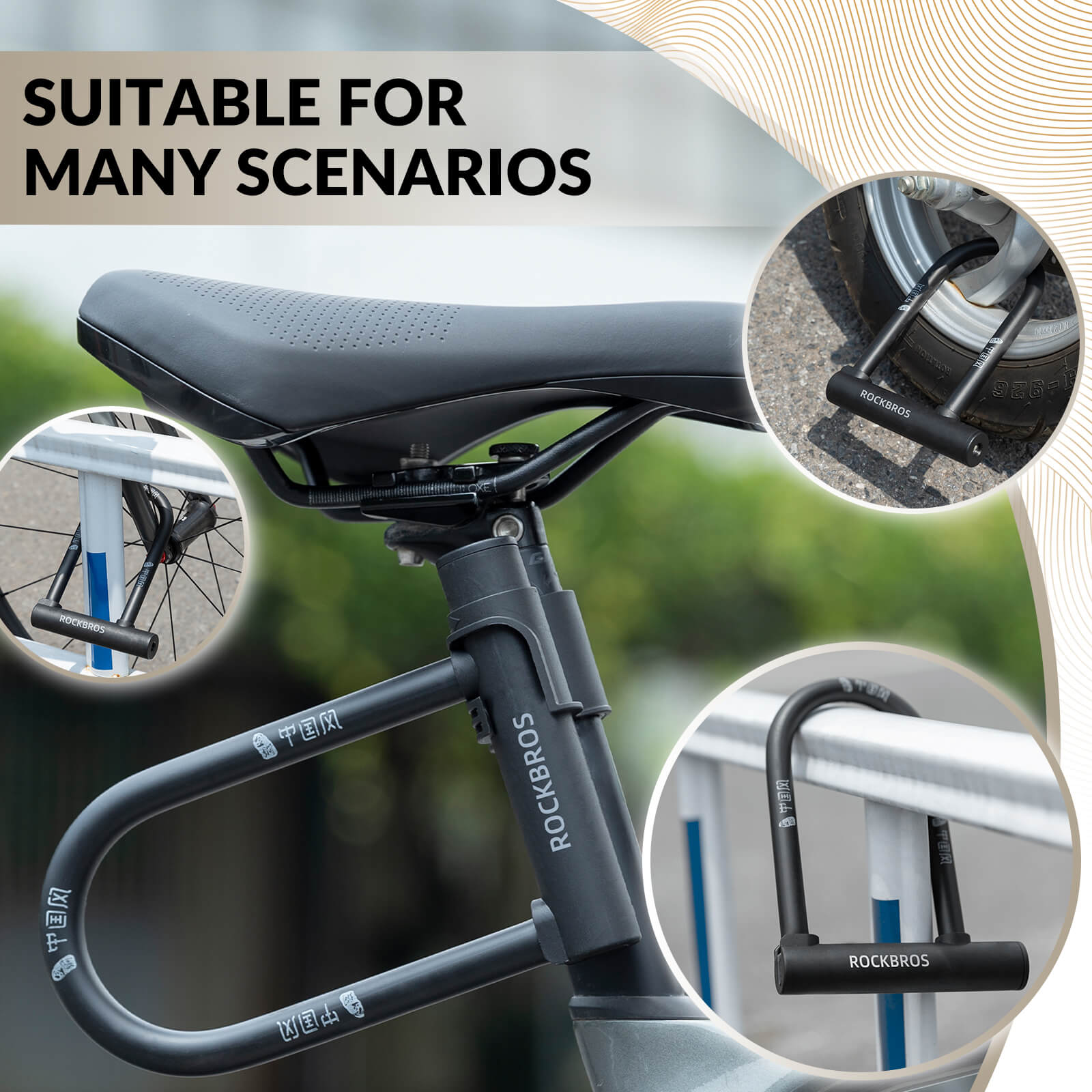 U-Lock Bike Lock for Secure Bicycle Protection-6