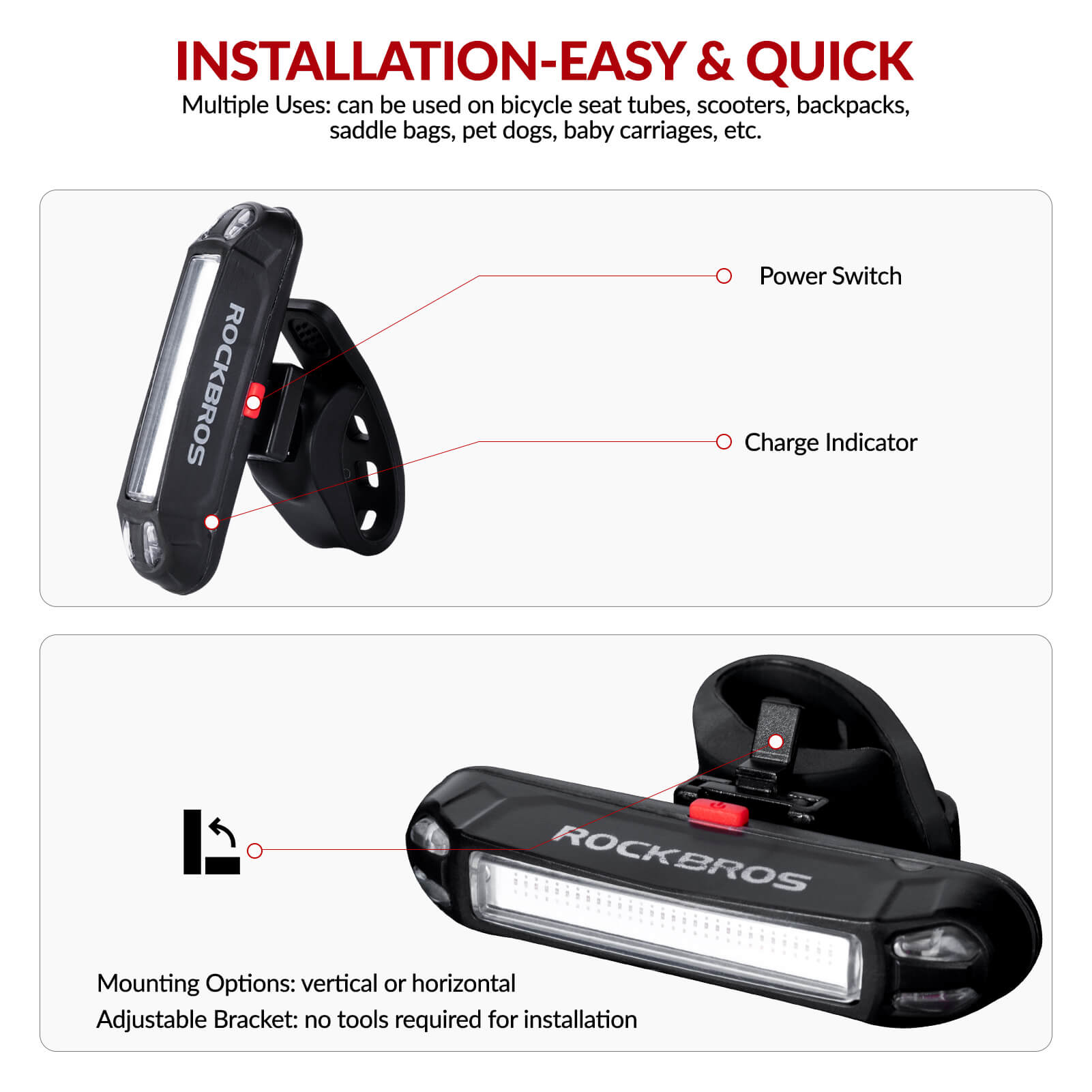 Rear Bike Light USB Rechargeable-7