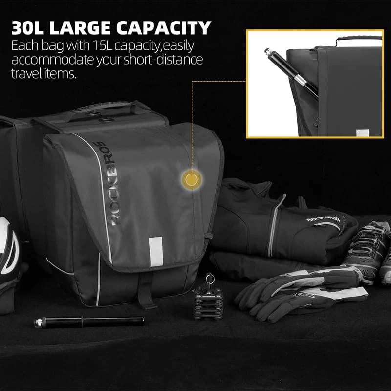 Waterproof Bike Rear Rack Pannier Bag- 30L-4