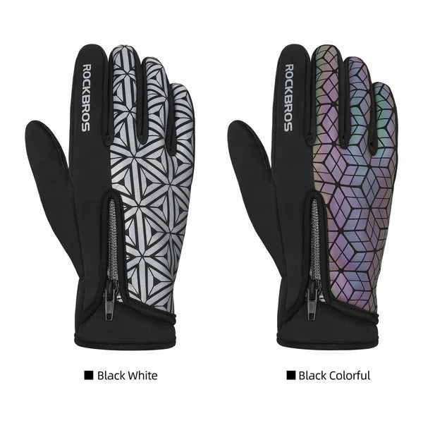 Fleece Full Finger Cycling Gloves-5