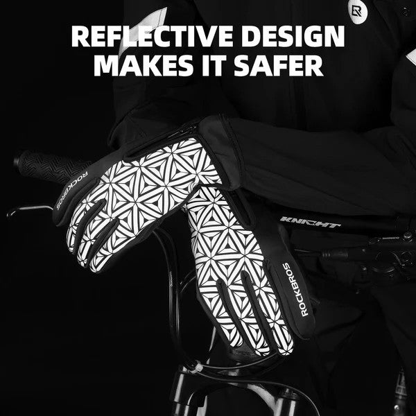 Fleece Full Finger Cycling Gloves-6