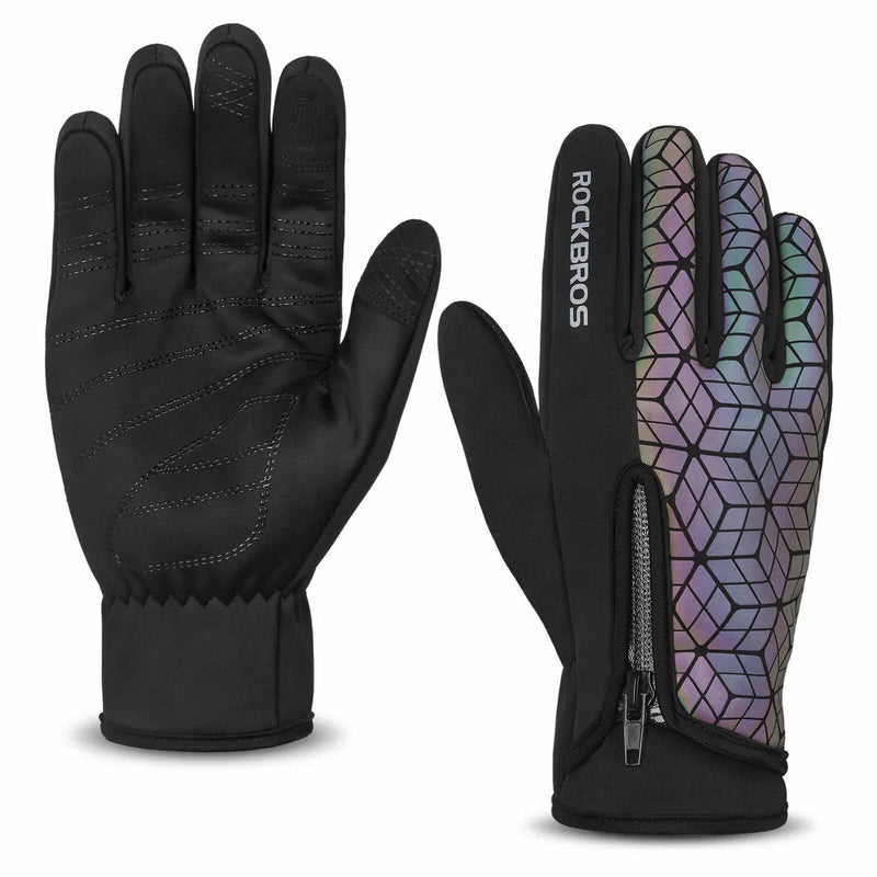 Fleece Full Finger Cycling Gloves-2