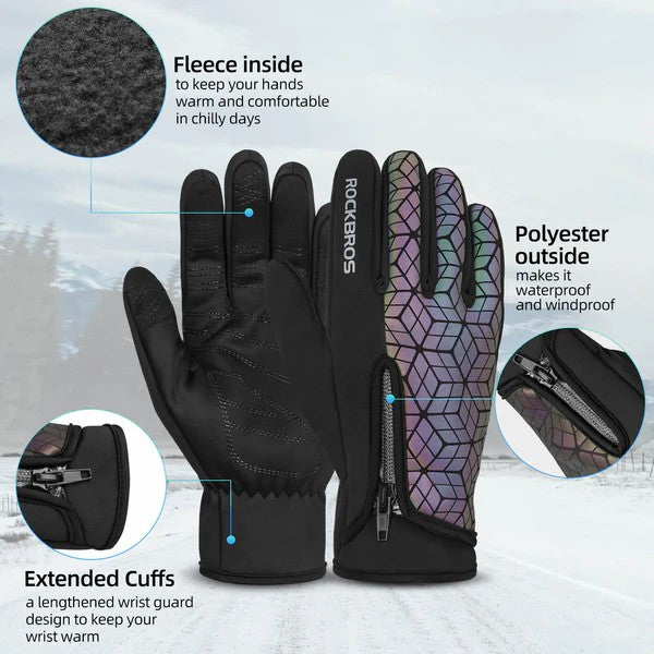Fleece Full Finger Cycling Gloves-4