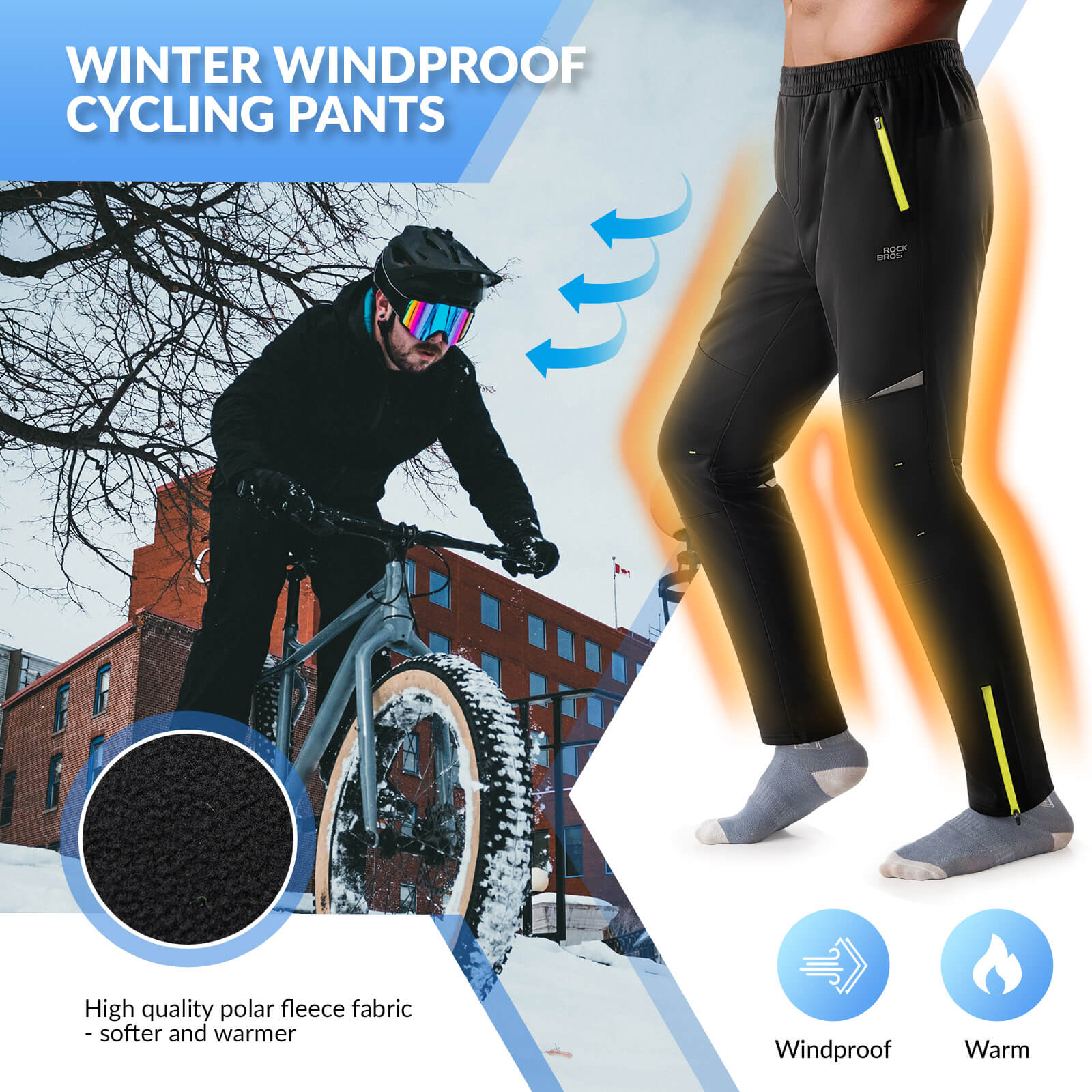 Unisex Windproof Thermal Cycling Pants-3