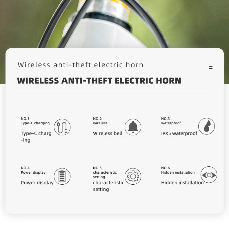 Wireless Bike Horn & Anti-Theft Alarm-2
