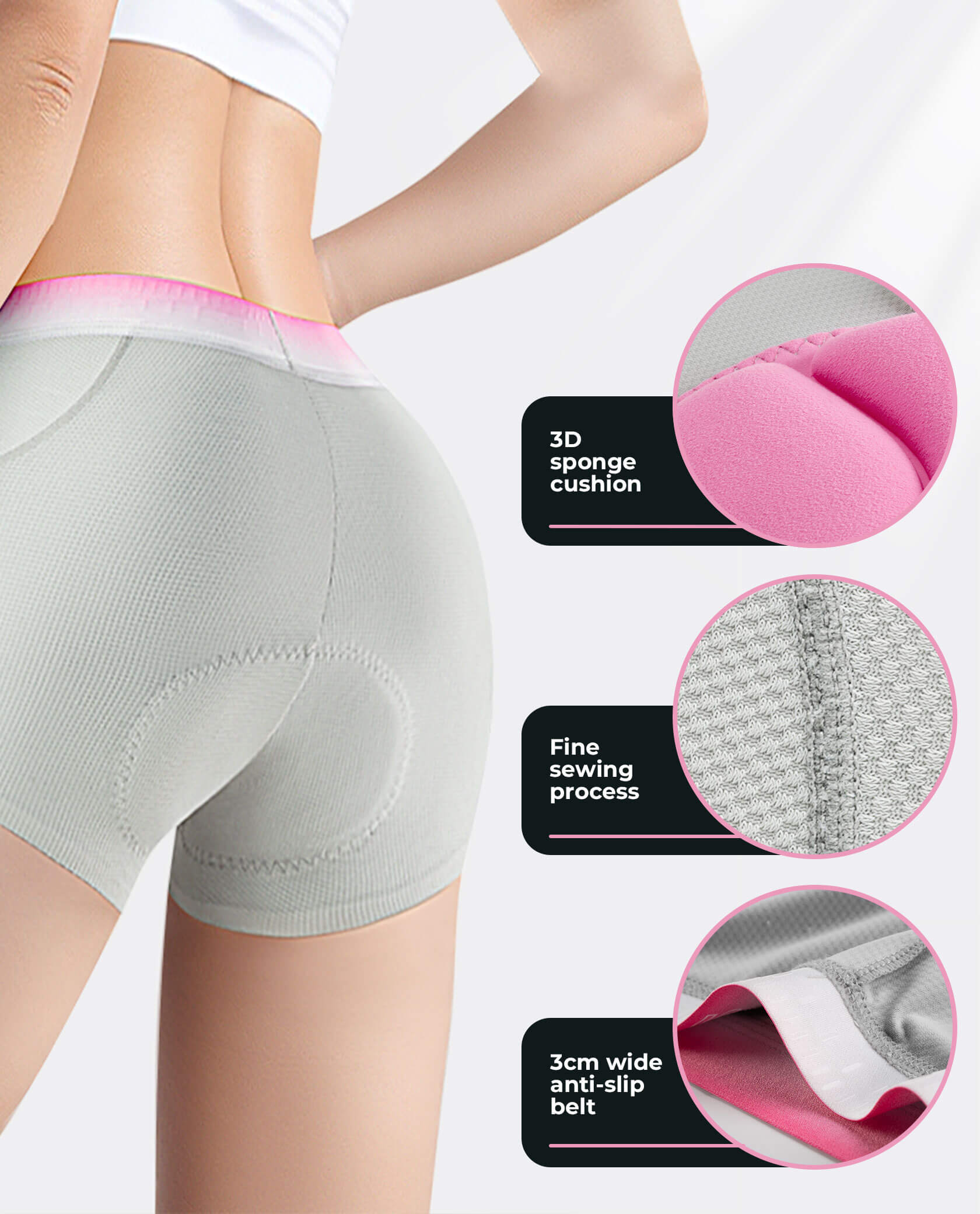 Women's 3D Padded Cycling Inner Shorts-4