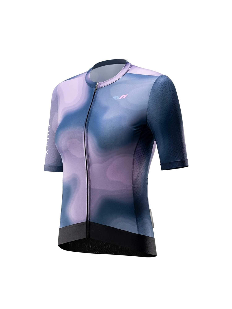 Women's TVI Short-Sleeve Cycling Jersey Gradient – Blue to Purple Gradient-3