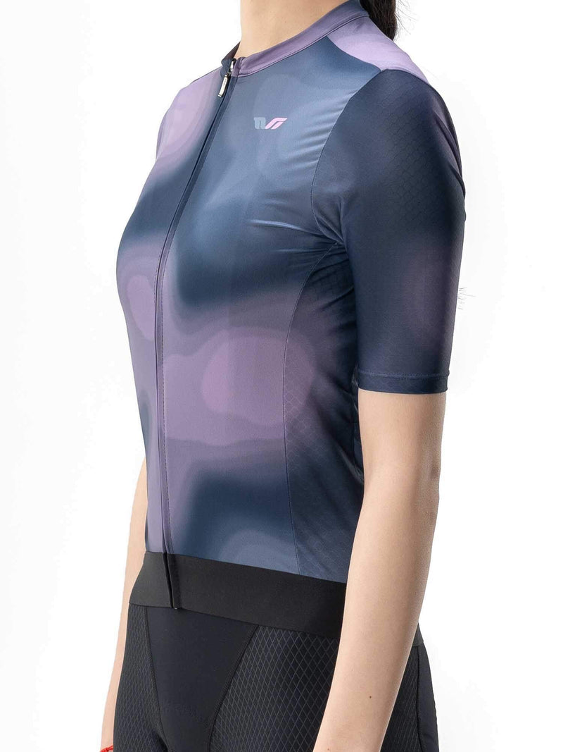 Women's TVI Short-Sleeve Cycling Jersey Gradient – Blue to Purple Gradient-5