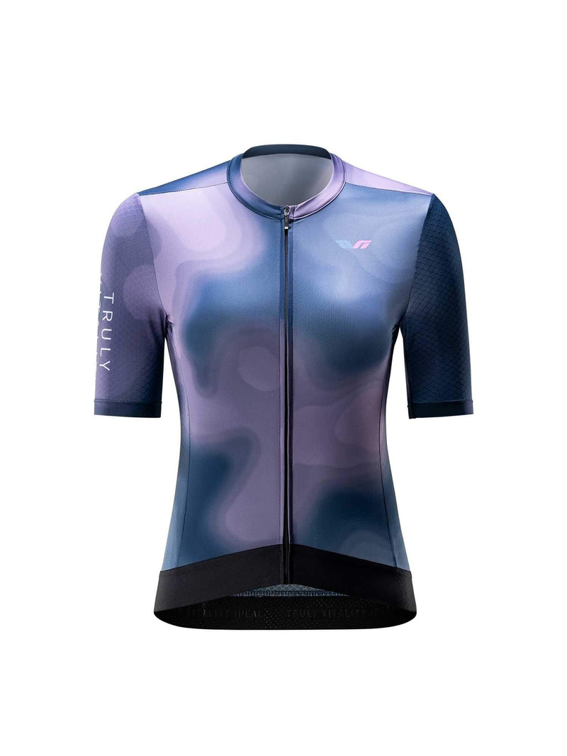 Women's TVI Short-Sleeve Cycling Jersey Gradient – Blue to Purple Gradient-1