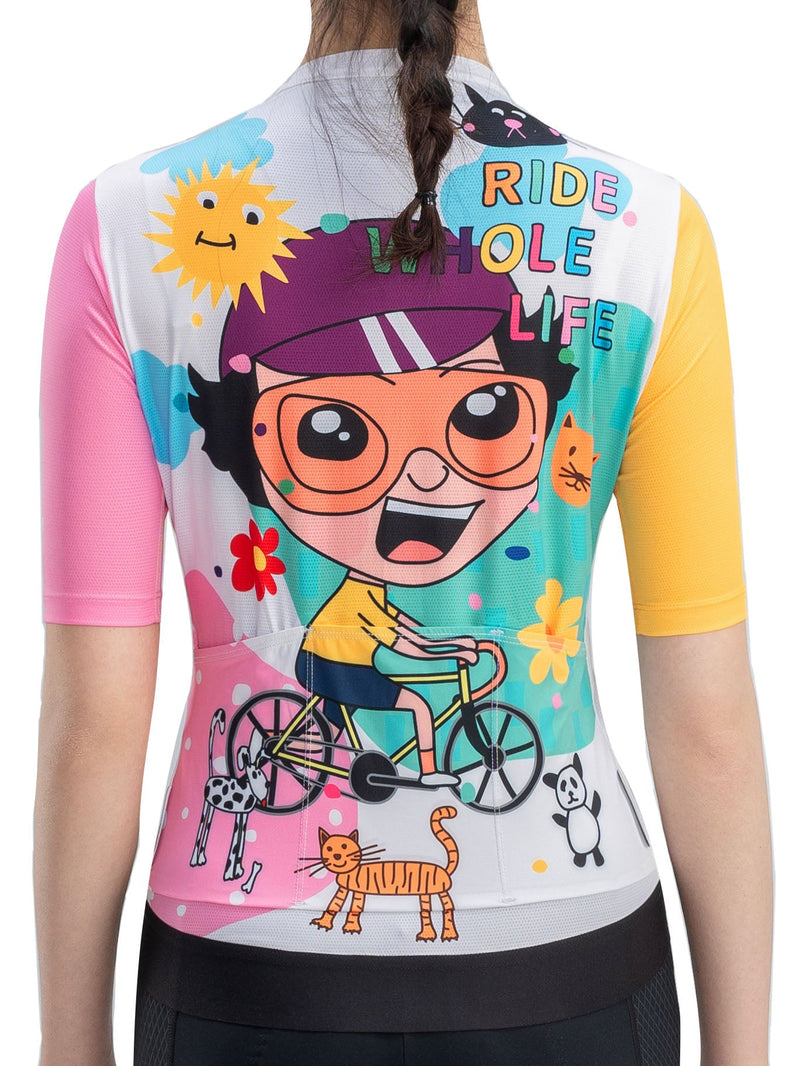 Women's TVI Vibrant Vacation Short-Sleeve Cycling Jersey-5