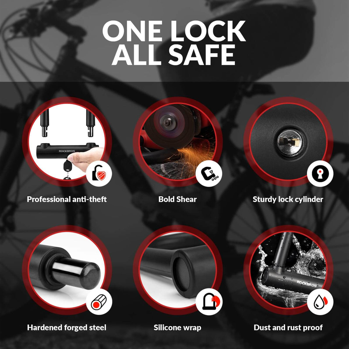 Thickened Anti-Cut U-Lock - ridemart