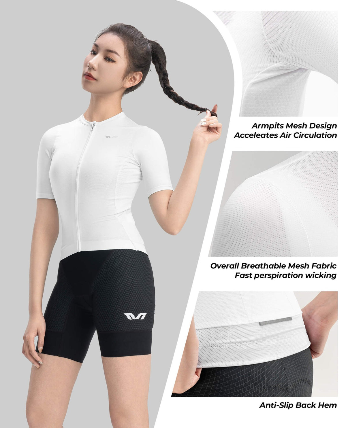 Women's TVI Solid Color Short-Sleeve Cycling Jersey - ridemart