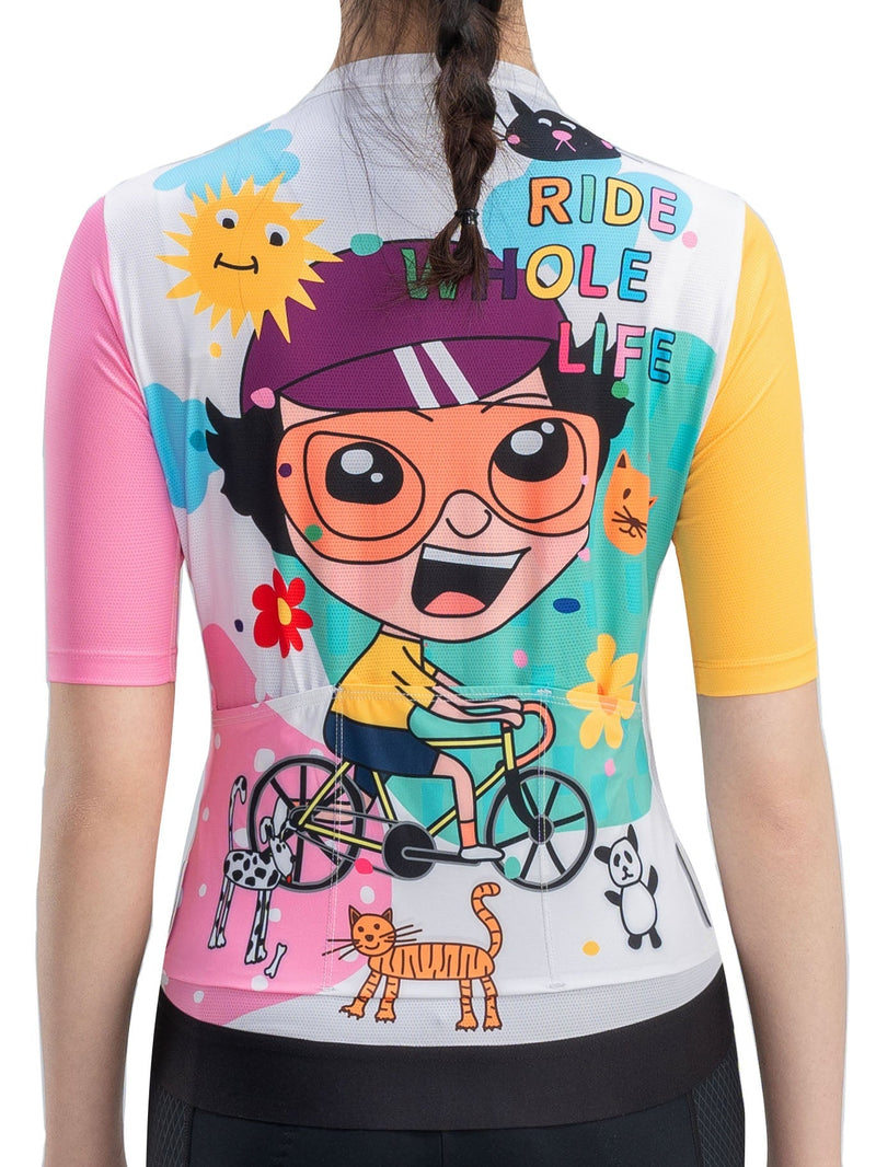 Women's TVI Vibrant Vacation Short-Sleeve Cycling Jersey - ridemart