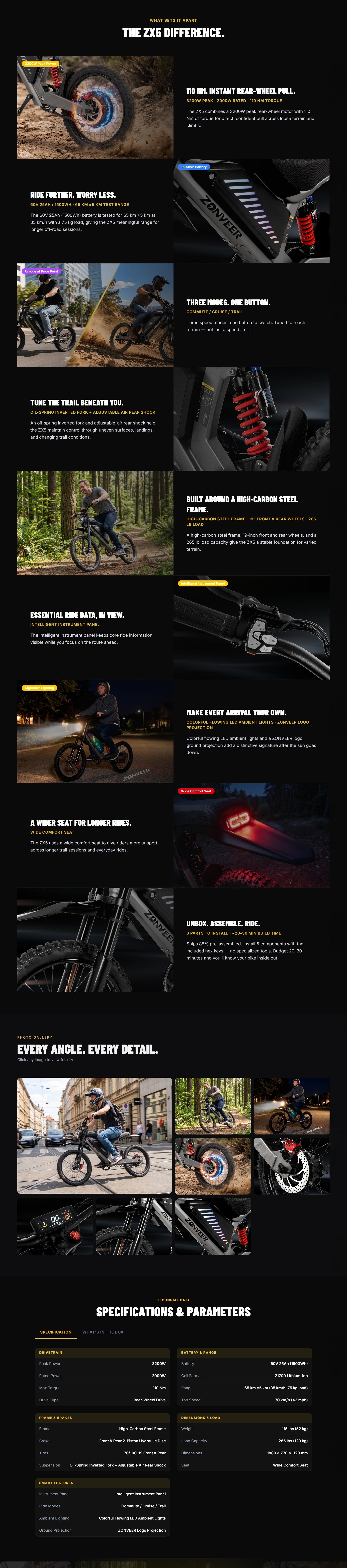 Zonveer ZX5 Electric Dirt Bike
